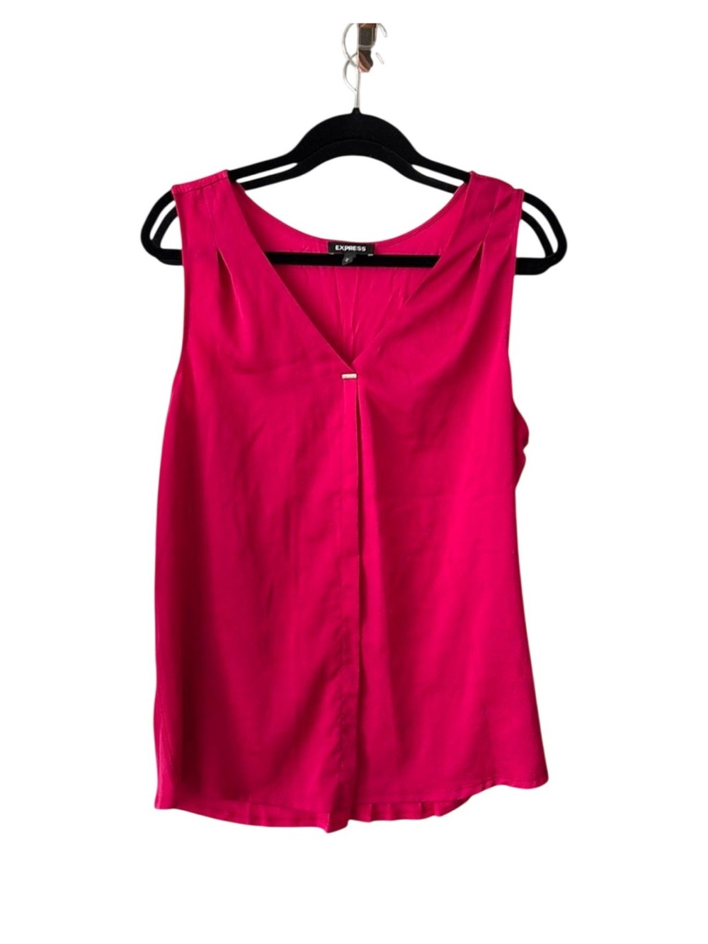 Express Bright Pink V-Neck Sleeveless Blouse